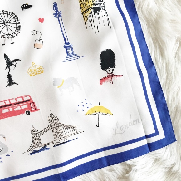 J. Crew Factory London Print Neck Scarf - Picture 3 of 4